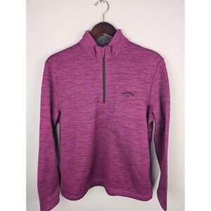 Callaway Womens Golf Jacket Size Medium 1/4 Zip Purple Pullover Lightweight